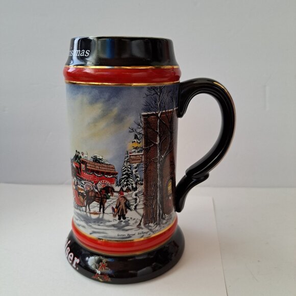 Vintage 1992 Budweiser Holiday Christmas Commemorative Beer Stein - Picture 15 of 15